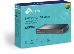 Коммутатор TP-Link TL-SF1008LP 8x100Mb 4PoE 41W управляемый