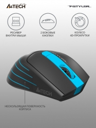 Мышь A4Tech Fstyler FG30S серый/синий беспроводная