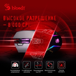 Мышь A4 Bloody J95s серый проводная