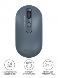 Мышь A4Tech Fstyler FG20 пепельный/синий беспроводная