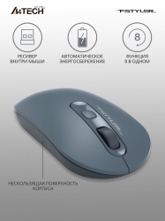 Мышь A4Tech Fstyler FG20 пепельный/синий беспроводная