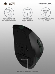 Мышь A4Tech Fstyler FB35 зеленый/черный беспроводная