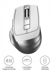Мышь A4Tech Fstyler FB35 белый/серый беспроводная