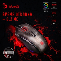Мышь A4 Bloody P93s Bullet серый проводная