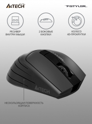 Мышь A4Tech Fstyler FG30S серый беспроводная