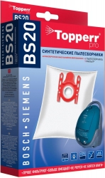 Пылесборники Topperr BS20 сверхпрочные нетканые (4пылесбор.) (1фильт.)