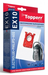 Пылесборники Topperr EX10 сверхпрочные нетканые (4пылесбор.) (2фильт.)