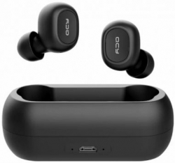Гарнитура вкладыши QCY Т1 черный беспроводные bluetooth в ушной раковине