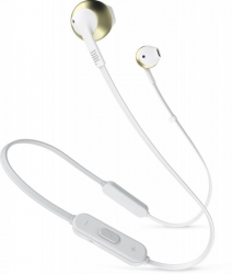 Гарнитура вкладыши JBL T205BT белый/золотистый (JBLT205BTCGD)