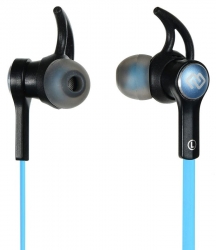 Гарнитура вкладыши Digma BT-03 черный/синий беспроводные bluetooth шейный обод (E712BT)