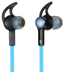 Гарнитура вкладыши Digma BT-03 черный/синий беспроводные bluetooth шейный обод (E712BT)