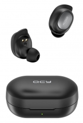 Гарнитура вкладыши QCY T9 черный беспроводные bluetooth в ушной раковине