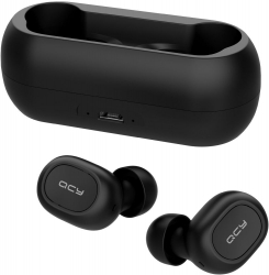 Гарнитура вкладыши QCY T1C черный bluetooth