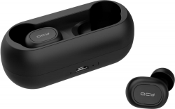 Гарнитура вкладыши QCY T1C черный bluetooth