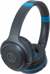 Гарнитура накладные Audio-Technica ATH-S200BT черный/синий беспроводные bluetooth оголовье (15120052)