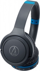 Гарнитура накладные Audio-Technica ATH-S200BT черный/синий беспроводные bluetooth оголовье (15120052)