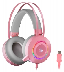 Наушники с микрофоном A4 Bloody G521 розовый 2.3м мониторные USB оголовье (G521 ( PINK ))