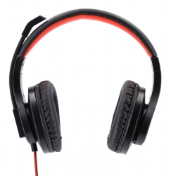 Наушники с микрофоном Hama HS-USB400 черный/красный 2м накладные оголовье (00139927)