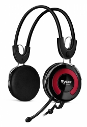 Наушники с микрофоном Sven AP-540 черный/красный 2.2м накладные оголовье