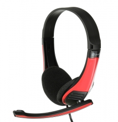 Наушники с микрофоном Oklick HS-M150 черный/красный (NO-003N)