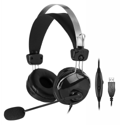 Наушники с микрофоном A4Tech HU-7P черный