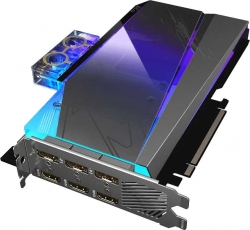 Видеокарта Gigabyte PCI-E 4.0 GV-N3090AORUSX WB-24GD NVIDIA GeForce RTX 3090 24576Mb 384 GDDR6X 1785/19500/HDMIx3/DPx3/HDCP Ret
