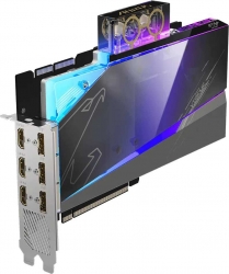 Видеокарта Gigabyte PCI-E 4.0 GV-N3090AORUSX WB-24GD NVIDIA GeForce RTX 3090 24576Mb 384 GDDR6X 1785/19500/HDMIx3/DPx3/HDCP Ret