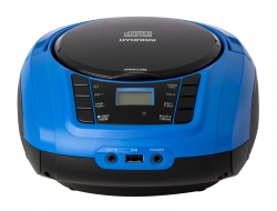 Аудиомагнитола Hyundai H-PCD340 черный/синий 4Вт/CD/CDRW/MP3/FM(dig)/USB/BT/SD/MMC/microSD