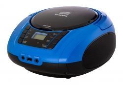 Аудиомагнитола Hyundai H-PCD340 черный/синий 4Вт/CD/CDRW/MP3/FM(dig)/USB/BT/SD/MMC/microSD