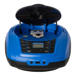 Аудиомагнитола Hyundai H-PCD340 черный/синий 4Вт/CD/CDRW/MP3/FM(dig)/USB/BT/SD/MMC/microSD