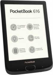 Электронная книга PocketBook 616 6 E-Ink Carta 1024x758 1Ghz 256Mb/8Gb/microSDHC/подсветка дисплея черный