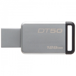 Флеш Диск Kingston 128Gb DT 50 DT50/128GB серебристый/черный