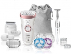Эпилятор Braun SES 9/980 скор.:2 насад.:2 от аккум. белый/фиолетовый
