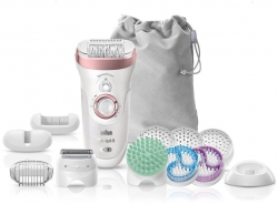 Эпилятор Braun SES 9/990 скор.:2 насад.:2 от аккум. белый/фиолетовый
