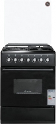 Плита Комбинированная De Luxe 606031.00гэ-003 черный (стеклянная крышка) реш.чугун