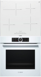 Встраиваемый комплект Bosch HBG672BW1F + PIF672FB1E белый/белый