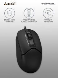 Мышь A4Tech Fstyler FM12 черный проводная