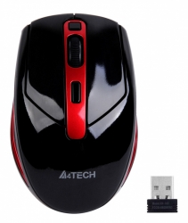 Мышь A4 G11-590FX черный/красный оптическая (2000dpi) беспроводная USB (5but)