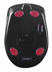Мышь A4 G11-590FX черный/красный оптическая (2000dpi) беспроводная USB (5but)