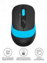 Мышь A4Tech Fstyler FG10 черный/синий беспроводная