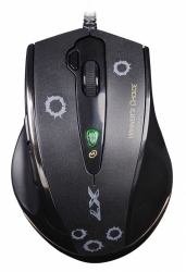 Мышь A4 V-Track F3 черный/золотистый оптическая (3000dpi) USB2.0 (6but)