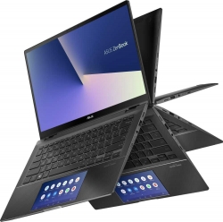 Ноутбук Asus Zenbook Flip UX463FA-AI043T Core i5 10210U/8Gb/SSD256Gb/Intel UHD Graphics/14/IPS/Touch/FHD 1920x1080/Windows 10/grey/WiFi/BT/Cam/Bag