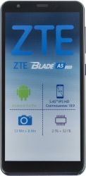 Смартфон ZTE Blade A5 2019 32Gb 2Gb синий моноблок 3G 4G 2Sim 5.45 720x1440 Android 9.0 13Mpix 802.11 b/g/n GPS GSM900/1800 GSM1900 MP3 FM microSD 