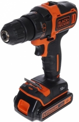 Дрель-шуруповерт Black+Decker BDCDD186K1B-QW аккум. патрон:быстрозажимной (кейс в комплекте)
