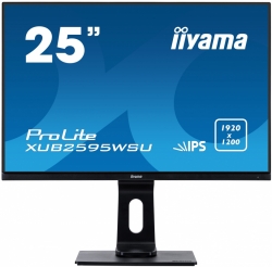 Монитор Iiyama 25 ProLite XUB2595WSU-B1 черный IPS LED 4ms 16:10 HDMI M/M матовая HAS 1000:1 300cd 178гр/178гр 1920x1200 D-Sub DisplayPort FHD USB 