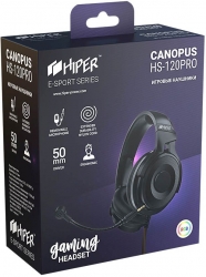 Наушники с микрофоном Hiper HS-120Pro Canopus черный 2м накладные USB оголовье HS-120PRO