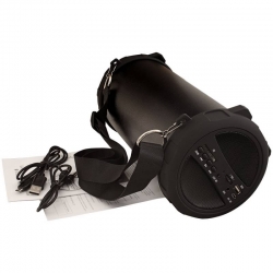Колонка порт. Ginzzu GM-986B черный 10W 1.0 BT/3.5Jack/USB 1500mAh (00-00000675)