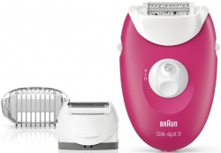 Эпилятор Braun SE3410 скор.:2 насад.:2 от электр.сети розовый/белый