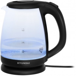 Чайник электрический Hyundai HYK-G1001 1.7л. 2200Вт черный (корпус: стекло)