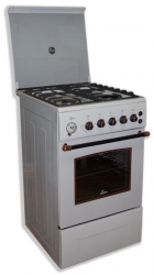 Плита Газовая Flama BG 2421 W1 бежевый (стеклянная крышка) реш.чугун